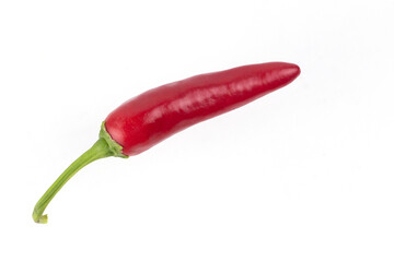 Hot red chili pepper isolated on white background