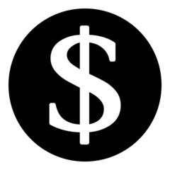 Dollar Flat Icon Isolated On White Background