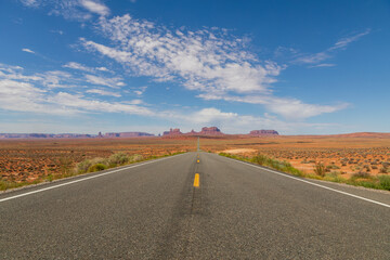 Highway Leading to Scenic Monument Valley Tribal Park Utah