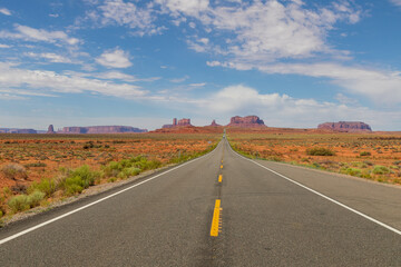 Highway Leading to Scenic Monument Valley Tribal Park Utah