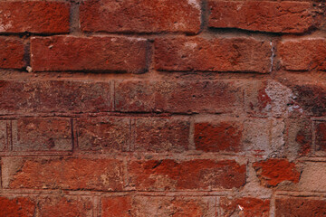 Brick wall texture, background, old red bricks
