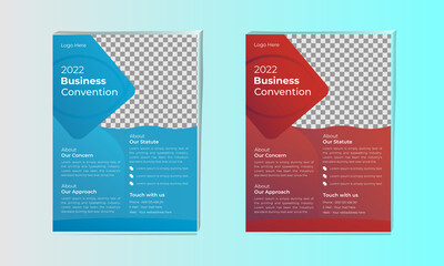 Modern Corporate Business Flyer A4 Template Vector Layout Organic design, two color creative and professional for abstract business flyer. Easy Editable.
