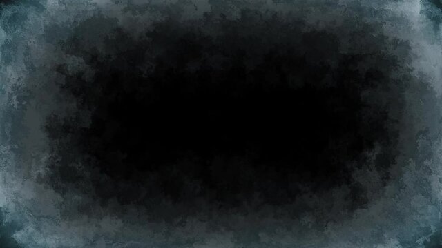 Looping blue grunge vignette on black background. Animated horror frame overlay. Black backdrop can be removed with "Screen" blending mode.