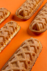 waffles sticks plain making patterns with orange background