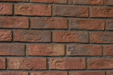 Brick wall background of brown, red and yellow colour