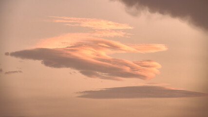 Sky full of clouds of different colors in a sunset