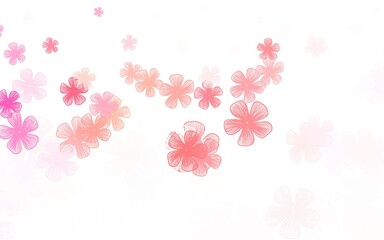 Light Red vector doodle layout with flowers.