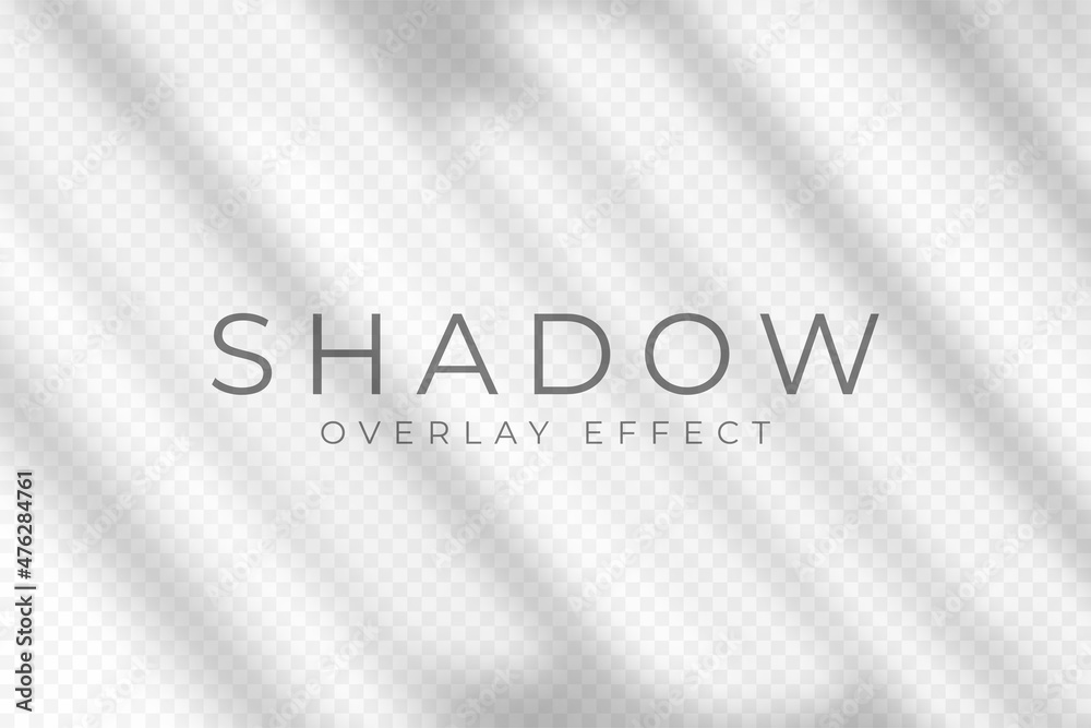 Fototapete Shadow overlay effect. Transparent soft light and shadow from window frame and blinds. Mockup of transparent shadow overlay effect and natural lighting. Vector