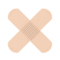 Medical Adhesive Band Aid Patch in Beige Color. 3d Rendering