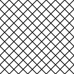 Black cell grid lines seamless pattern on the white background. Vector illustration.
