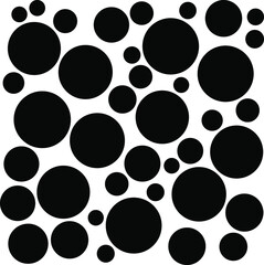 Black polka dots random pattern background. Grunge texture. Vector illustration.