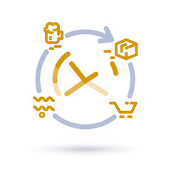 Fresh beer delivery vector icon. Isolated vector illustration