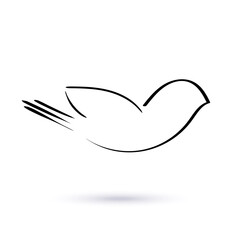 Pigeon Icon. Monochrome illustration. Vector.