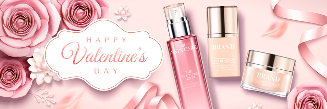 Happy Valentine's day skincare ads
