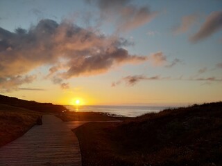 Puesta de sol en la costa Gallega