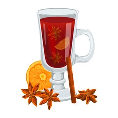 Mulled wine. Christmas warming drink. Spicy drink glegg, grog.