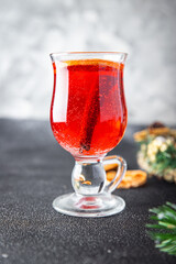 sparkling mulled wine christmas holiday cocktail party grog wine spices drink sweet dessert copy...
