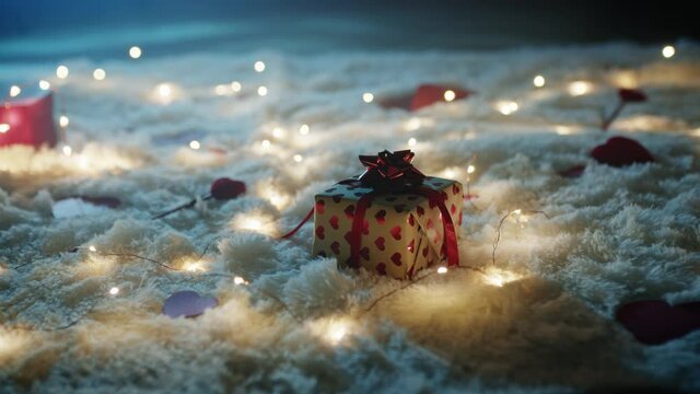 Scatole regalo per la festa degli innamorati di san Valentino su tappeto bianco