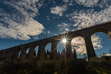 Isernia, Molise, Italy.  Santo Spirito railway bridge.