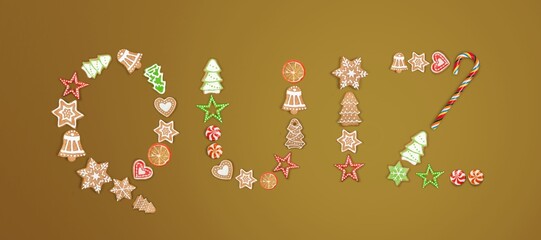 Colorful Christmas Decoration Letter Building Word Quiz