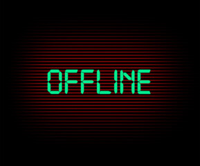 neon sign with the word offline