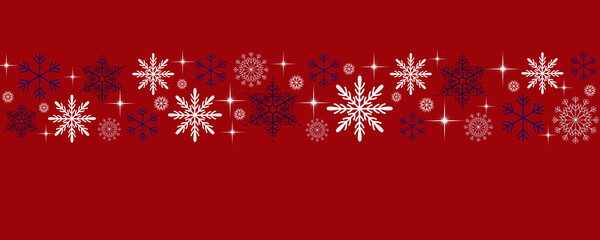Naklejka na ściany i meble a banner for decoration for the winter holidays, Christmas and New Year. snowflakes and highlights on a red background.