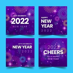 gradient new year banner collection abstract design vector illustration