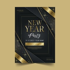 gradient new year vertical poster template abstract design vector illustration