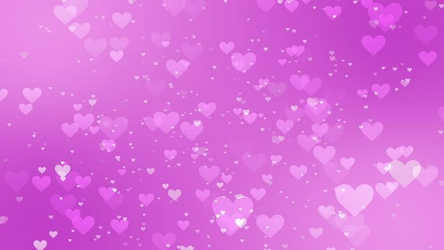 Soft pink hearts background, loopable animation of floating valentines hearts