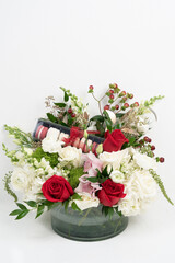 Valentines day bouquet with macarons