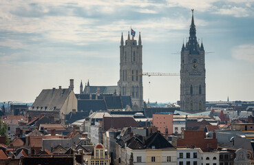 Belfry of Ghent and St Bavo's Cathedral, East Flanders, Belgium