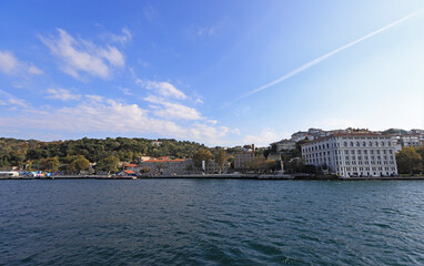 Istanbul - Turkey September 14, 2021 Photos of Üsküdar district from the ferry.