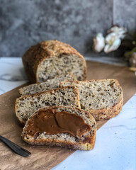 bread on wooden board