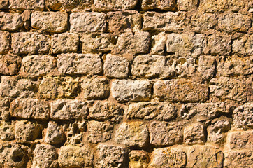 Acient brick wall. Grunge brick wall background. Background of old vintage brick wall. Outdoor and indoor interiors.