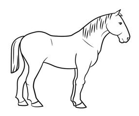 Fototapeta na wymiar Draft horse simple outline stock illustration.