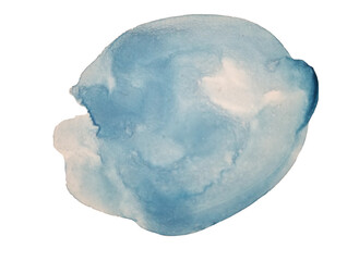 Blue watercolor stain, colorful abstract image