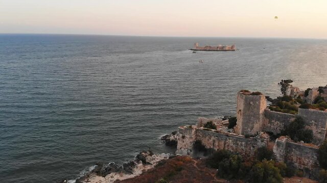 Travel Destination Maiden Castle, Mersin Coast of Mediterranean Sea, Turkey