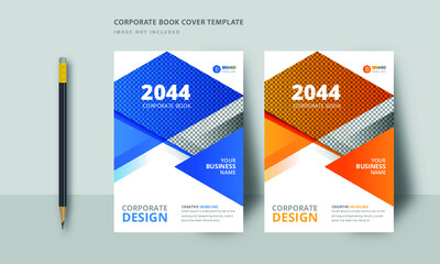 City background corporate business book cover design or annual report or booklet cover template