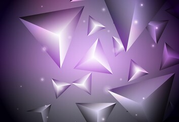 Dark Purple, Pink vector backdrop with lines, triangles.