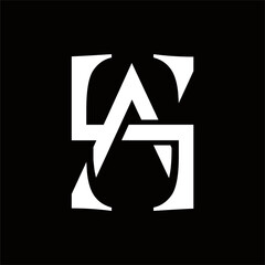 creative simple logo design letter SA