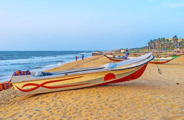 The beachline of Negombo, Sri Lanka