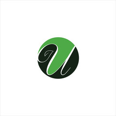 letter u logo vector leaf emblem template