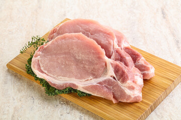 Raw pork loin for coocking