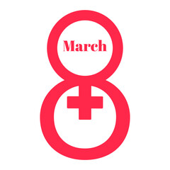 Illustration International Day 8 March on a white background