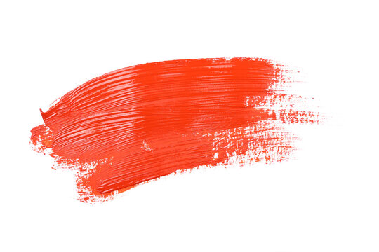 smear of red paint is isolated on white