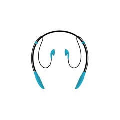 Neckband headset. Vector design template isolated on white background.