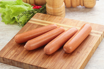 Meat sausages for snack breakfast