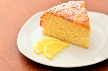 piece of cake on white plate