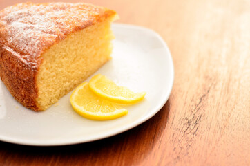 piece of cake on white plate