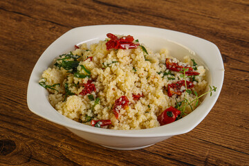 Vegetarian uisine - couscous with vegetables